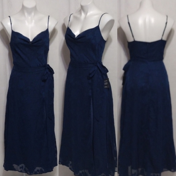 Lulus Dresses & Skirts - NWT Lulus Cowlneck Spaghetti Strap Faux Wrap Tie Side Maxi Dress M Romantic Chic